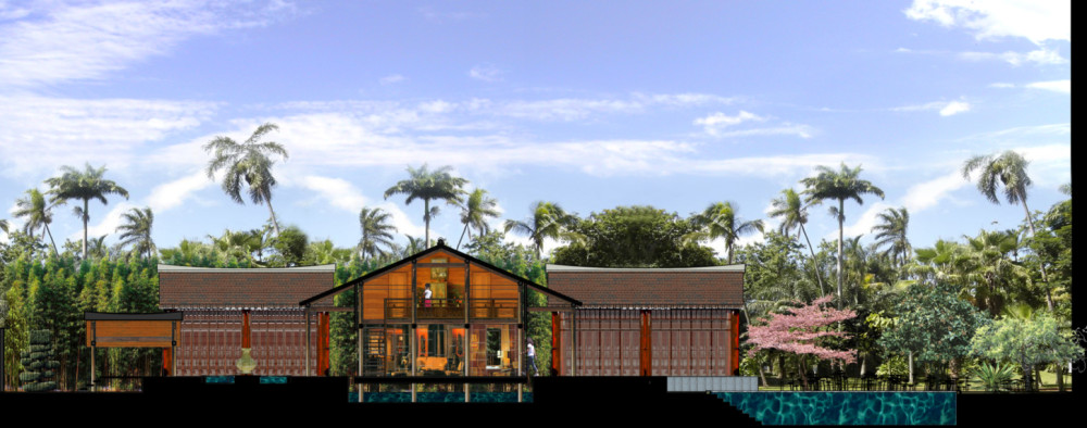 Illustration du projet : Villa au Việt Nam réalisé par Guillot architectes